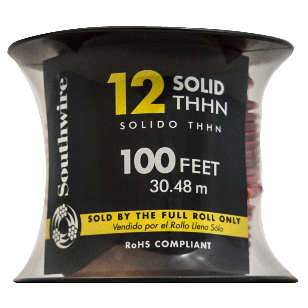 100-ft 12 -AWG Red Solid Copper THHN wire ( By-the-roll )