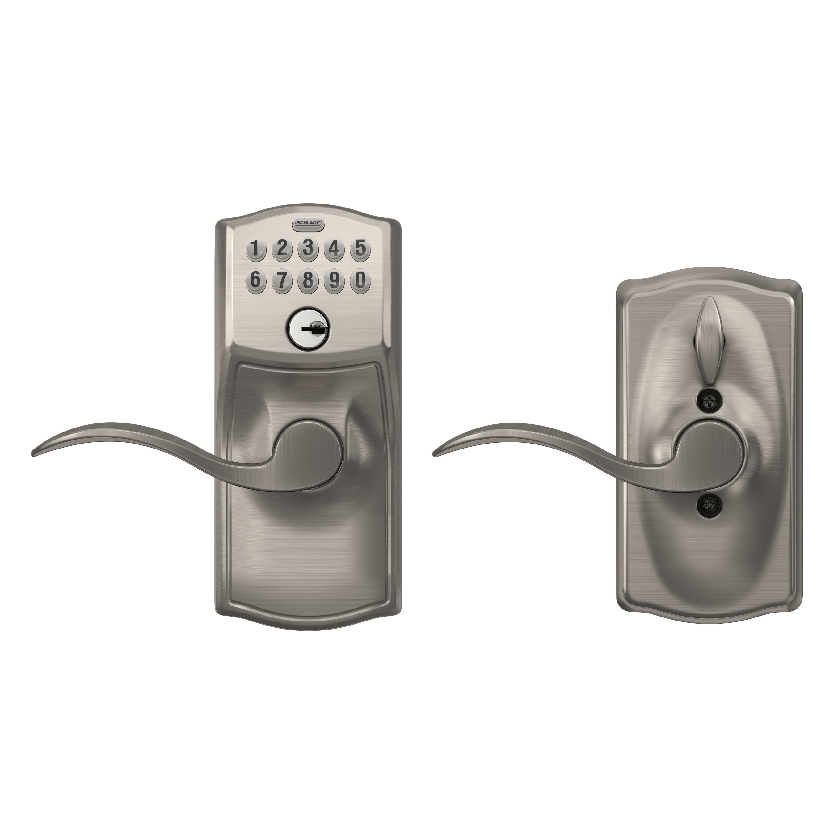 Camelot-Accent Satin Nickel Electronic Handle and Keypad - Image 4