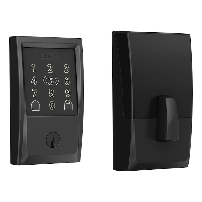 Schlage Encode Plus Century Matte Black Smart Lock Electronic Deadbolt with Wifi Bluetooth Touchscreen Keypad