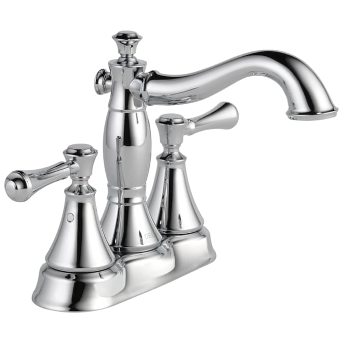 Delta Cassidy Chrome 4-in centerset 2-Handle WaterSense Bathroom Sink Faucet with Drain