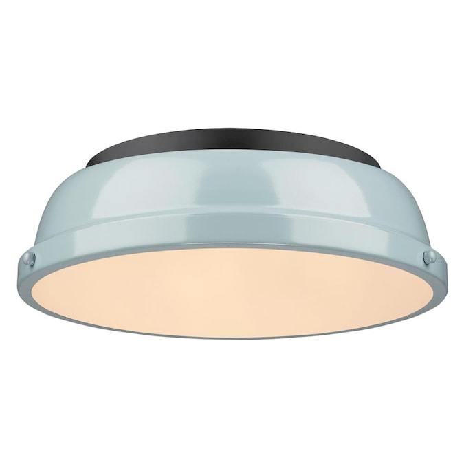Golden Lighting Duncan 2-Light Gloss Black Flush Mount Light