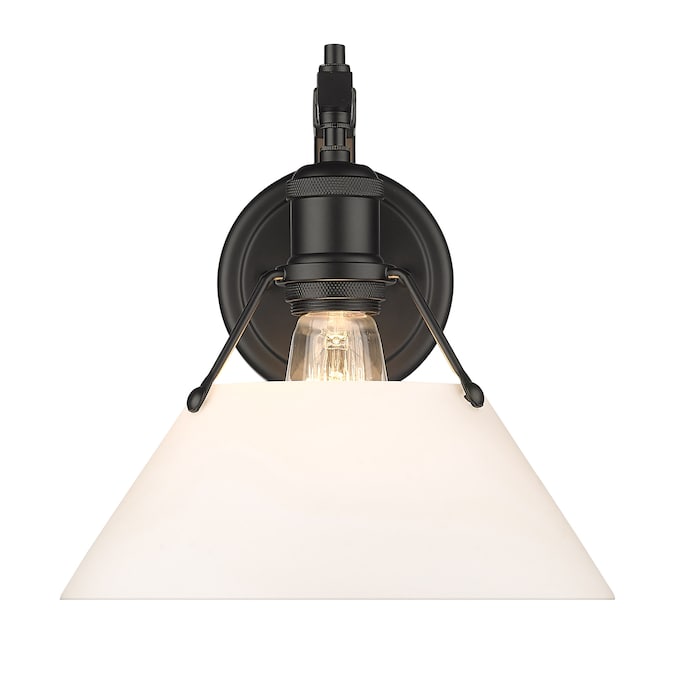 Golden Lighting Orwell 10-in W 1-Light Matte Black Industrial Incandescent Wall Sconce