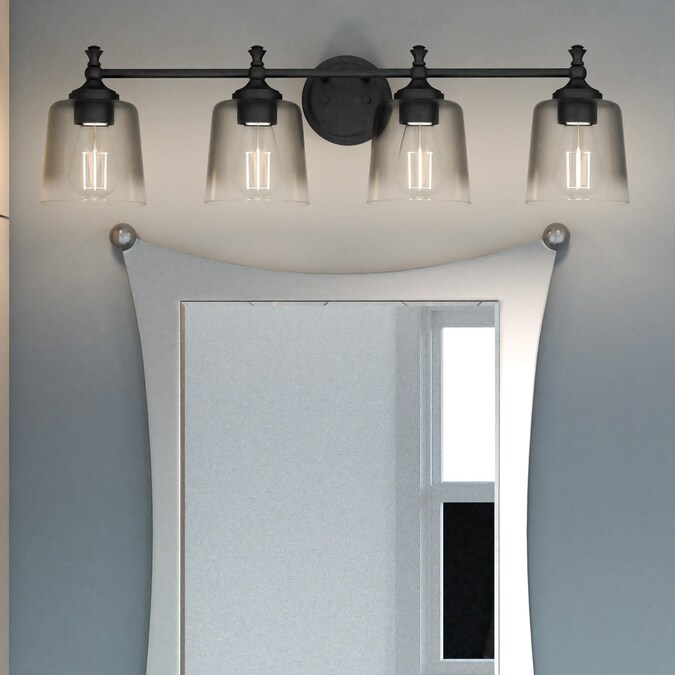 Quoizel Jenson 30.75-in 4-Light Matte Black Transitional Vanity Light