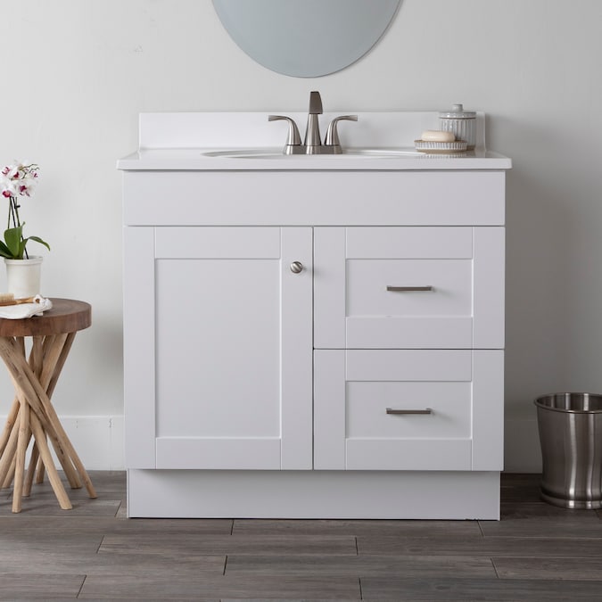 Project Source 36-in White Bathroom Vanity Base Cabinet without Top - Image 2