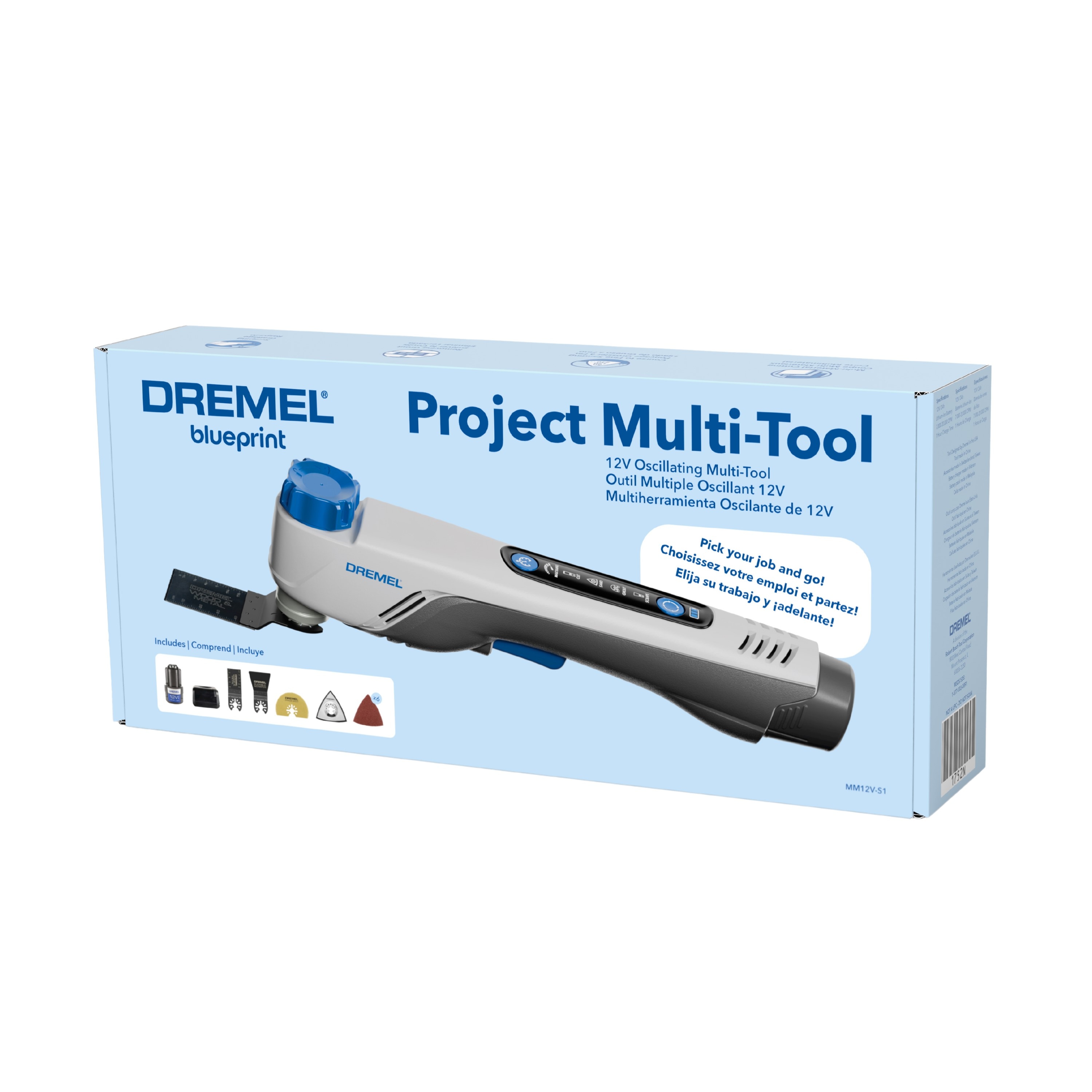 Blueprint 12-volt Cordless Brushless Variable speed 7 -Piece Oscillating Multi-Tool 1 -Batteries Included - Image 9