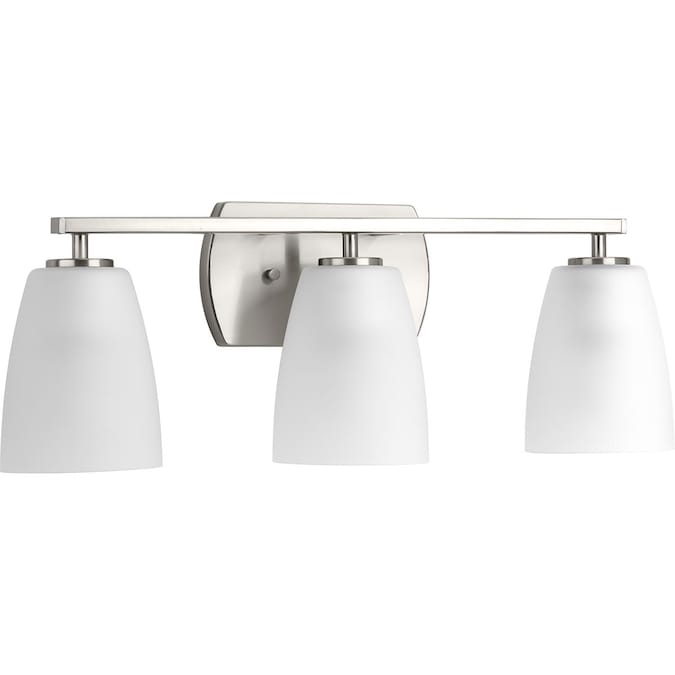 Progress Lighting Leap 22.87-in 3-Light Brushed Nickel Modern/Contemporary Vanity Light
