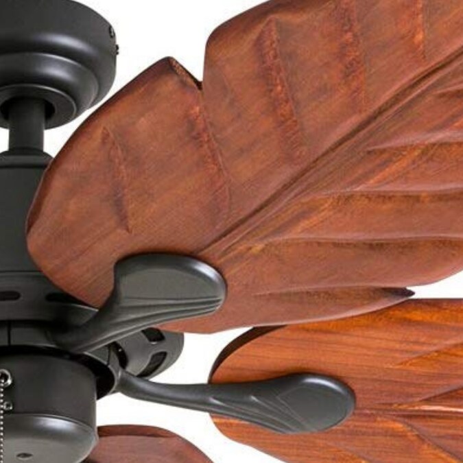 Honeywell Willow View 52-in Bronze with Dark Cherry Carved Wood Blades Indoor Downrod or Flush Mount Ceiling Fan Light Kit Compatible (5-Blade) - Image 9