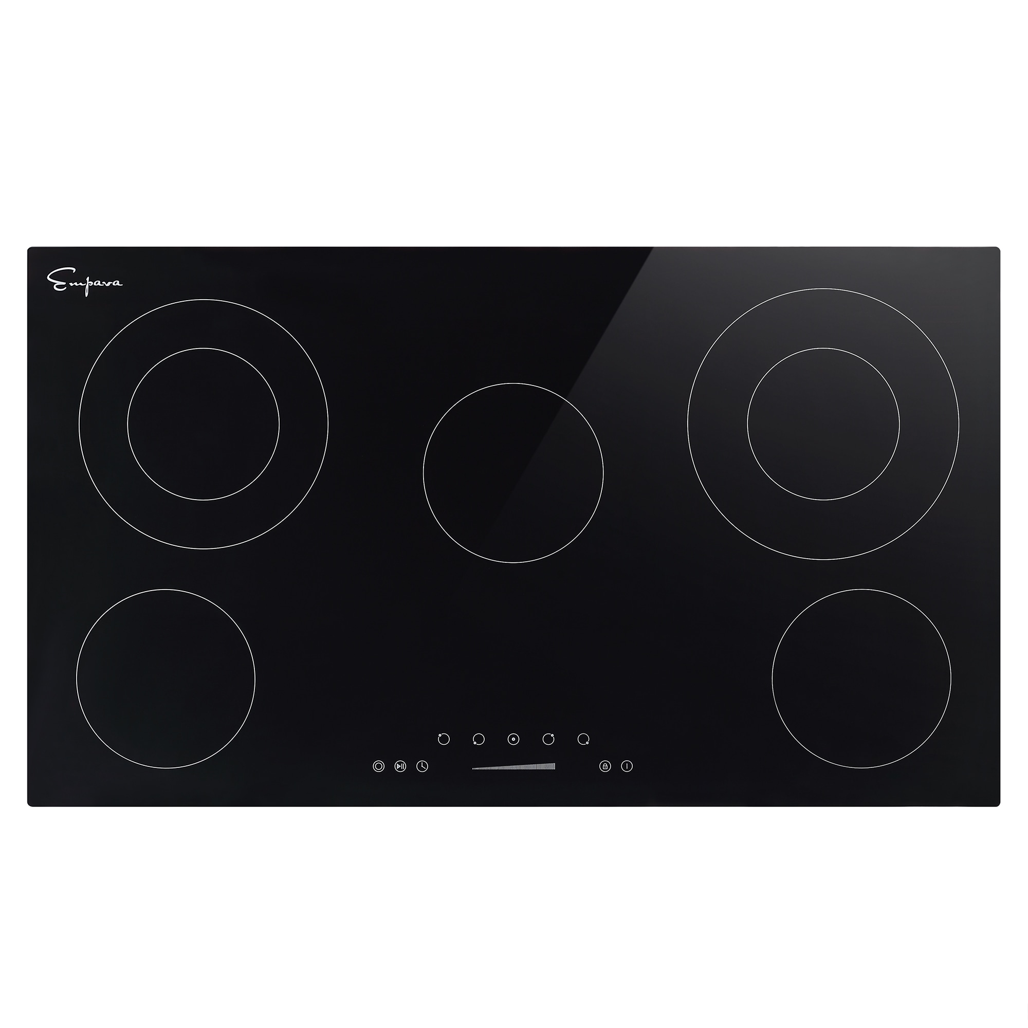 Electric Stove With Keep Warm Zone 36-in 5 burners Smooth Surface (Radiant) Black Electric Cooktop - Image 2