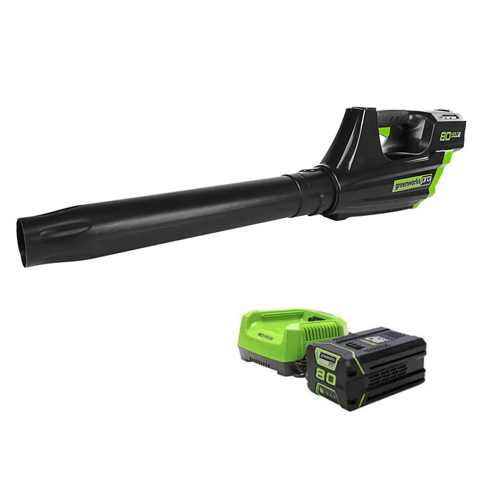 Greenworks 80-volt Max 500-CFM 150-MPH Battery Handheld Leaf Blower 2 Ah (Battery and Charger Included)
