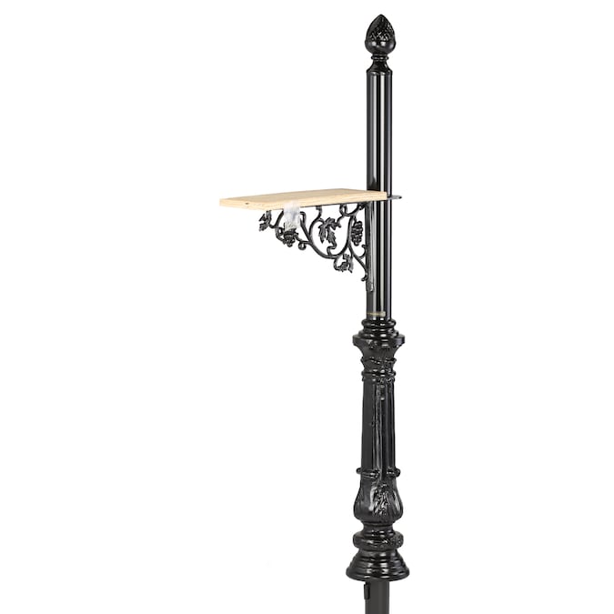 Vandalet Mailbox Co 5-ft Steel Mailbox Post with Mounting Board, Gloss Black Finish