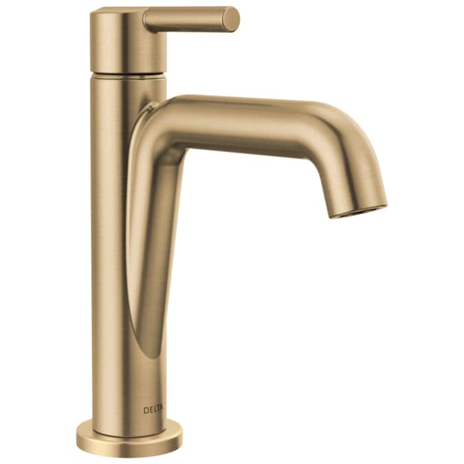 Delta Nicoli Champagne Bronze Single Hole 1-Handle WaterSense Bathroom Sink Faucet with Drain and Deck Plate