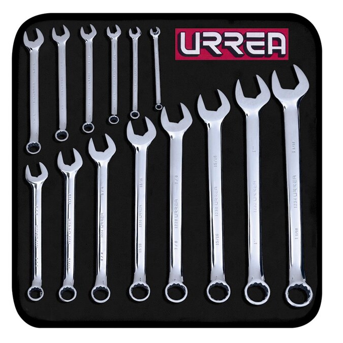 URREA 14-Piece Set 12-point (Sae) Standard Combination Wrench Includes Soft Case