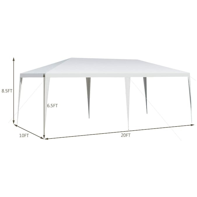 Clihome 20-ft x 10-ft Rectangle White Party Canopy - Image 4