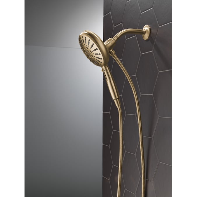Delta SureDock Magnetic Lumicoat Champagne Bronze 6.19-in Round Handheld Shower Head 1.75-GPM (6.6-LPM) - Image 19