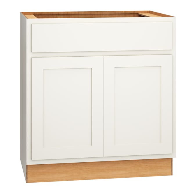 Diamond Express Jamestown 30-in White Partial Overlay Bathroom Vanity Base Cabinet without Top