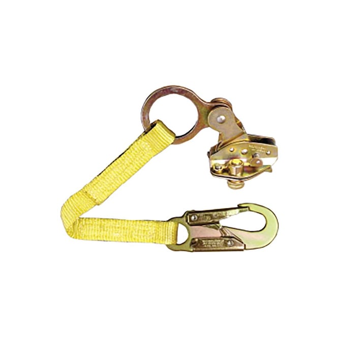 Guardian Fall Protection 18-in Extension Lanyard with Removable Rope Grab, Yellow, Large