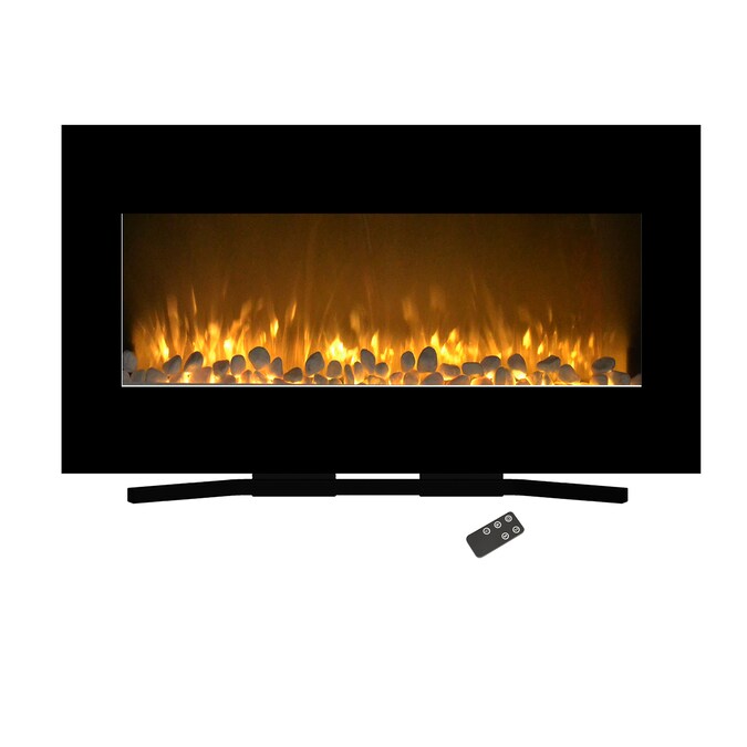 Hastings Home 36-in W Black LED Flat Wall Electric Fireplace with Remote Control Included - Image 2