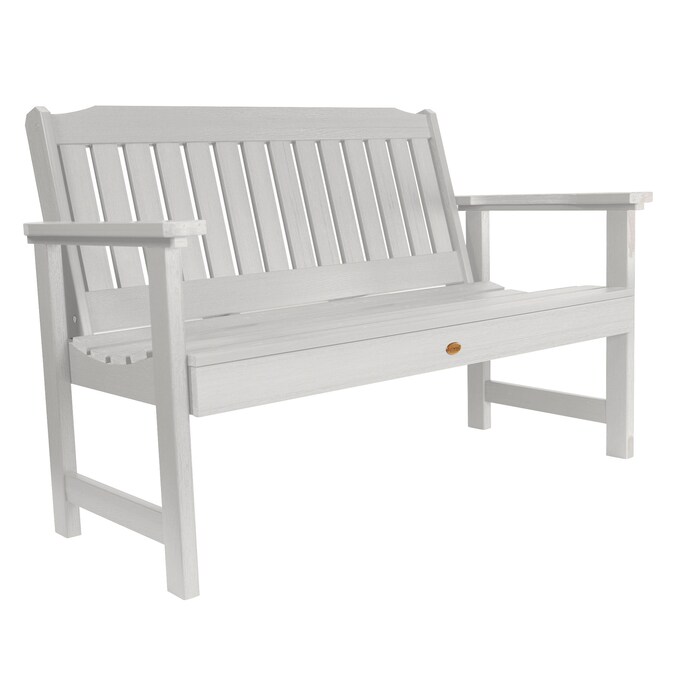 highwood Lehigh 50.1-in W x 34.7-in H White Plastic Garden Bench