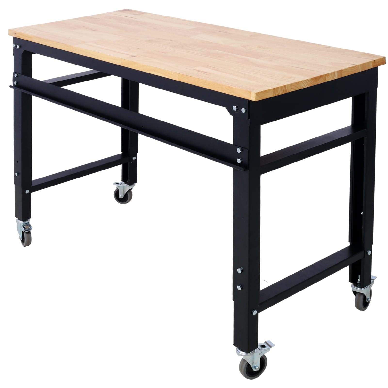 N/O 48-in L x 45-in H Black Wood Adjustable Height Work Bench