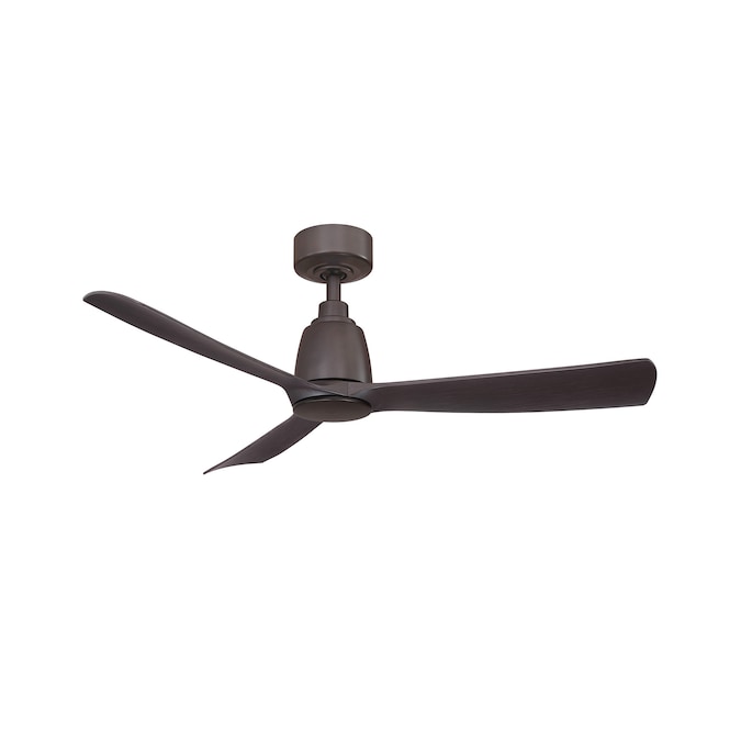 Fanimation Kute 44-in Dark Bronze with Dark Walnut Blades Indoor/Outdoor Smart Propeller Ceiling Fan Light Kit Compatible and Remote (3-Blade)