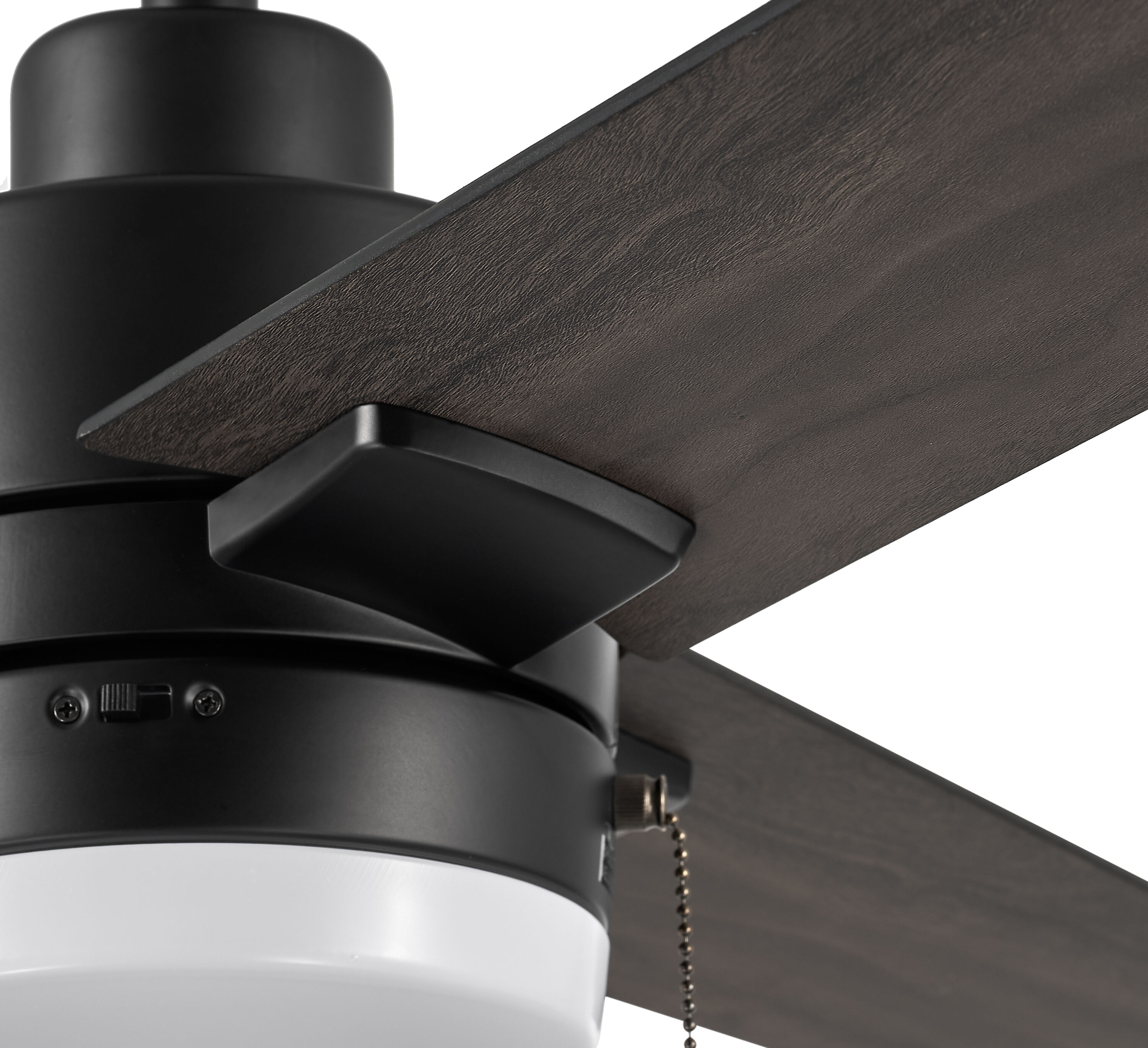 Brinson 52-in Integrated LED Black with Black/Dark Gray Walnut Blades Ceiling Fan With Light ( 3 -Blade ) - Image 7