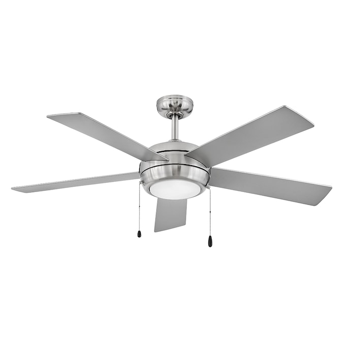 Hinkley Croft 52-in Brushed Nickel with Matte Black, Silver Blades Integrated LED Indoor Smart Ceiling Fan with Light (5-Blade)