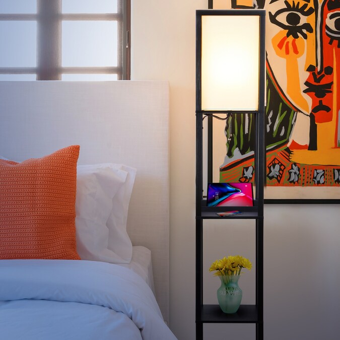 Brightech 63-in Classic Black Shelf Floor Lamp - Image 8