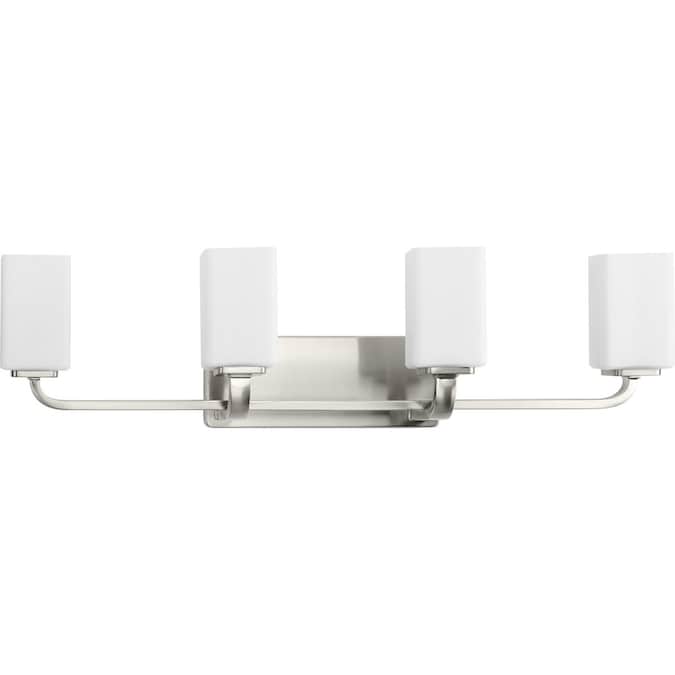 Progress Lighting Cowan 33.5-in 4-Light Brushed Nickel Modern/Contemporary Vanity Light