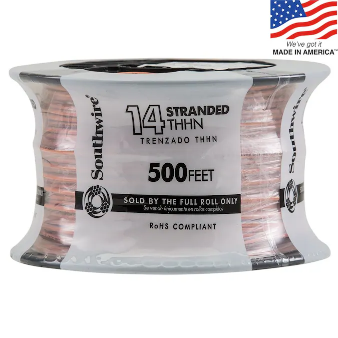 Southwire 500-ft 14-AWG Orange Stranded Copper Thhn Wire (By-the-roll)