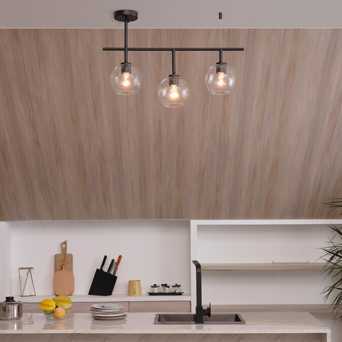 Globe Electric 6.3-in 3-Light Matte Black dimmable Medium Base (e-26) Mid-century Track Bar