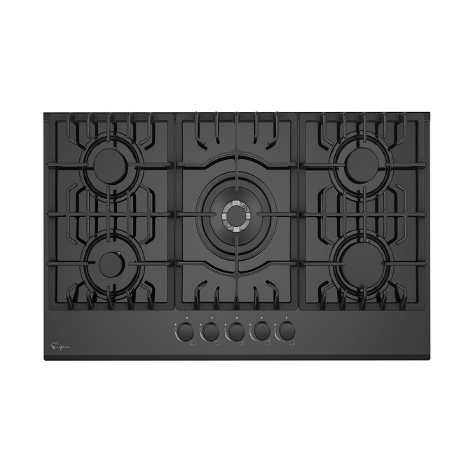 Empava 36-in 5 Burners Black Gas Cooktop