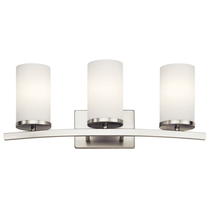 Kichler Crosby 23-in 3-Light Brushed Nickel Modern/Contemporary Vanity Light