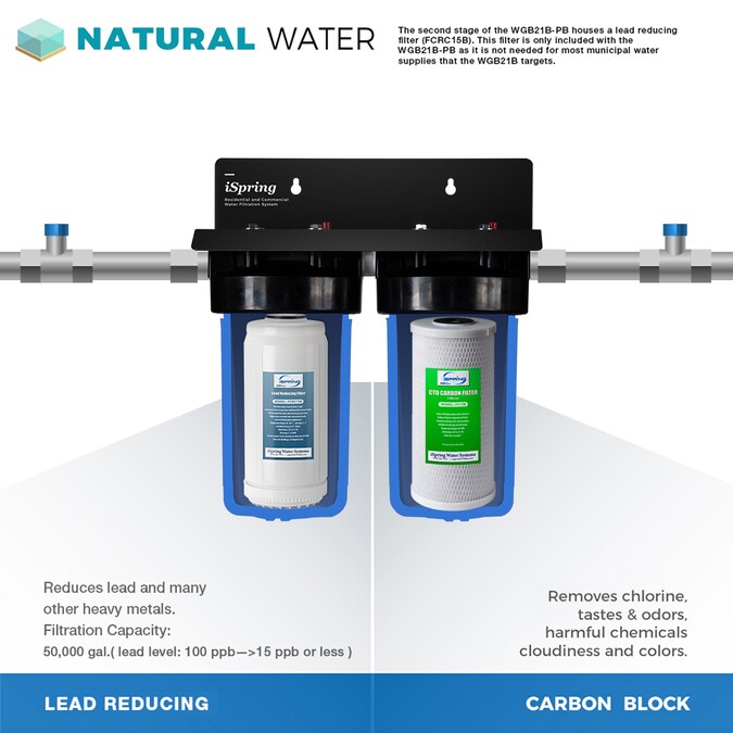 iSpring Lead Reducing Whole House Water Filtration System Dual-stage 15-GPM Coconut Shell Carbon Well Water Whole House Water Filtration System - Image 3