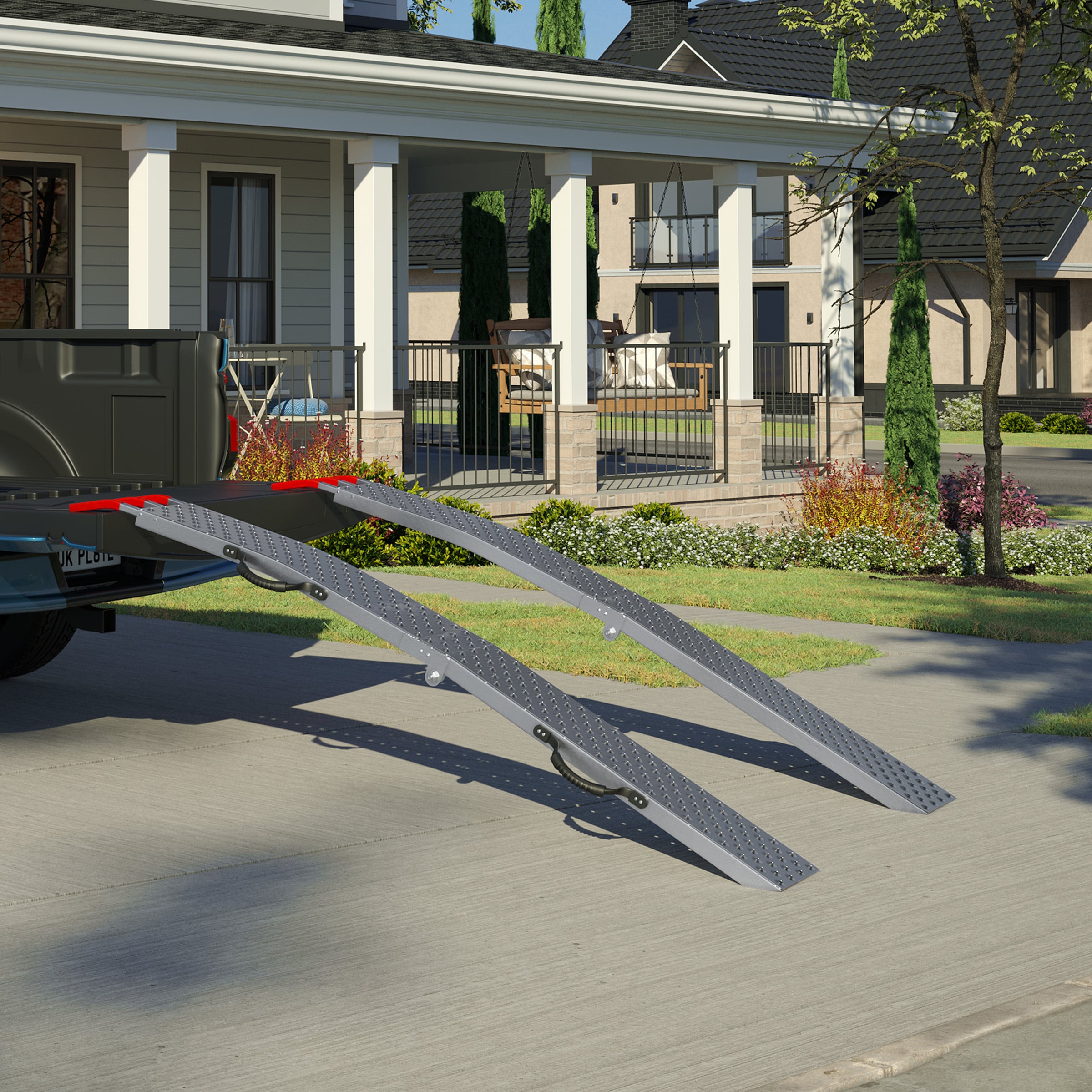 0.73-ft x 5.7-ft 2200-lb Capacity Arched Folding Loading Ramp