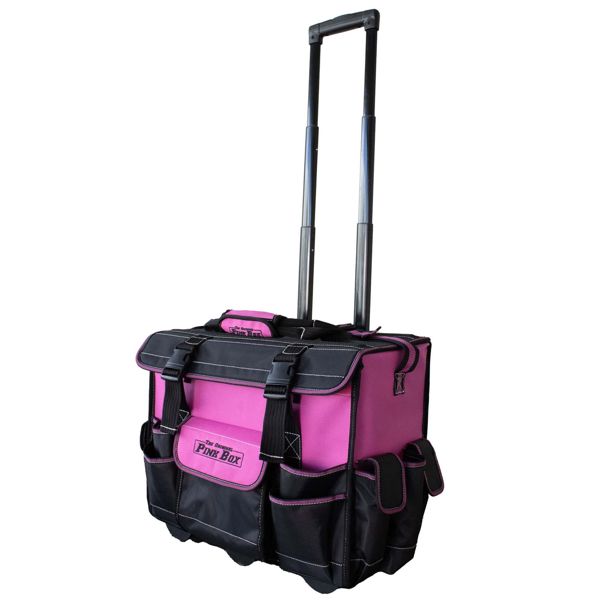 Pink Canvas 18.25-in W x 15.25-in D x 10.5-in L Hook and loop Rolling Tool bag