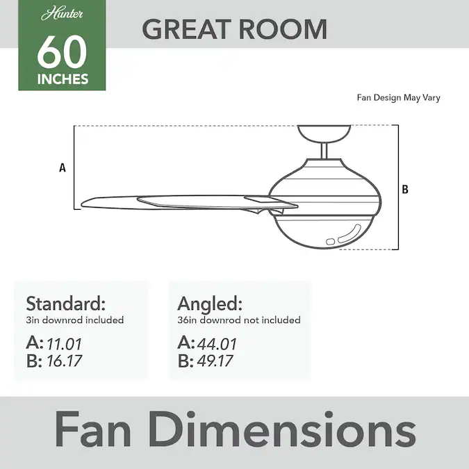 Hunter Aerodyne ENERGY STAR SIMPLEconnect 60-in Smart Matte Black with Matte Black Blades Ceiling Fan With Light - Remote Included ( 5 -Blade ) - Image 9