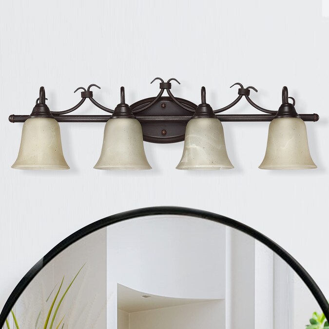 WELLFOR TC Vanity Light 31.89-in 4-Light Bronze Modern/Contemporary Vanity Light - Image 3