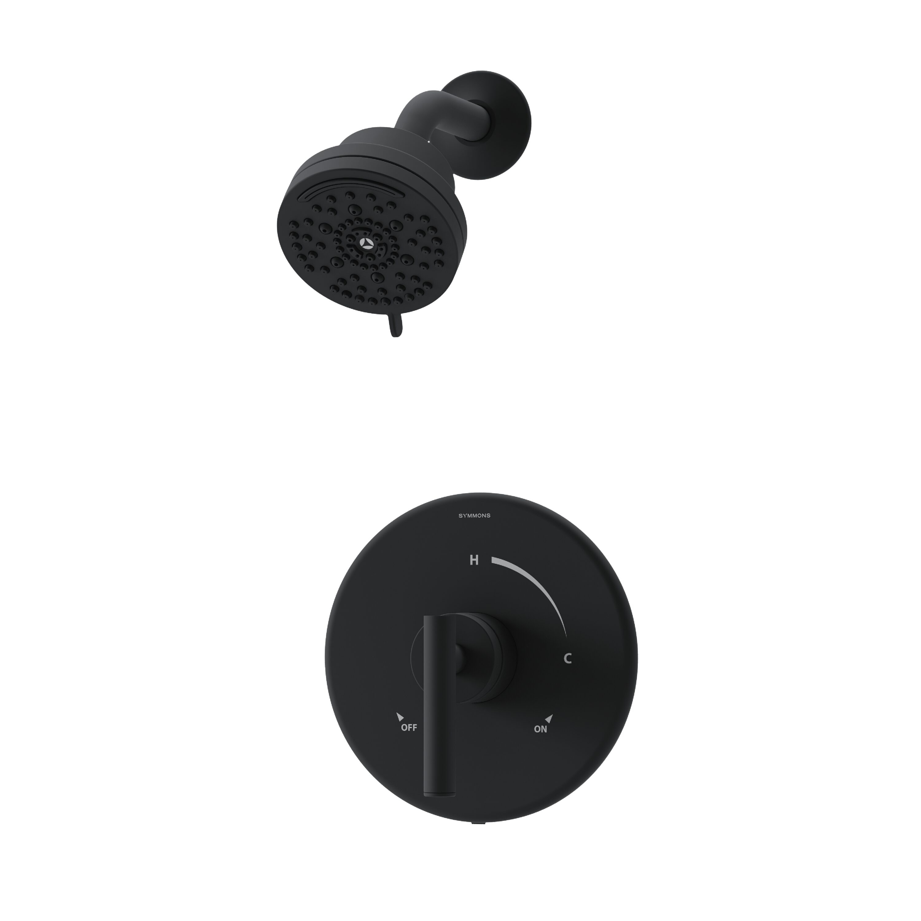 Dia Matte Black 1-handle Multi-function 3.94-Inches Round Shower Faucet