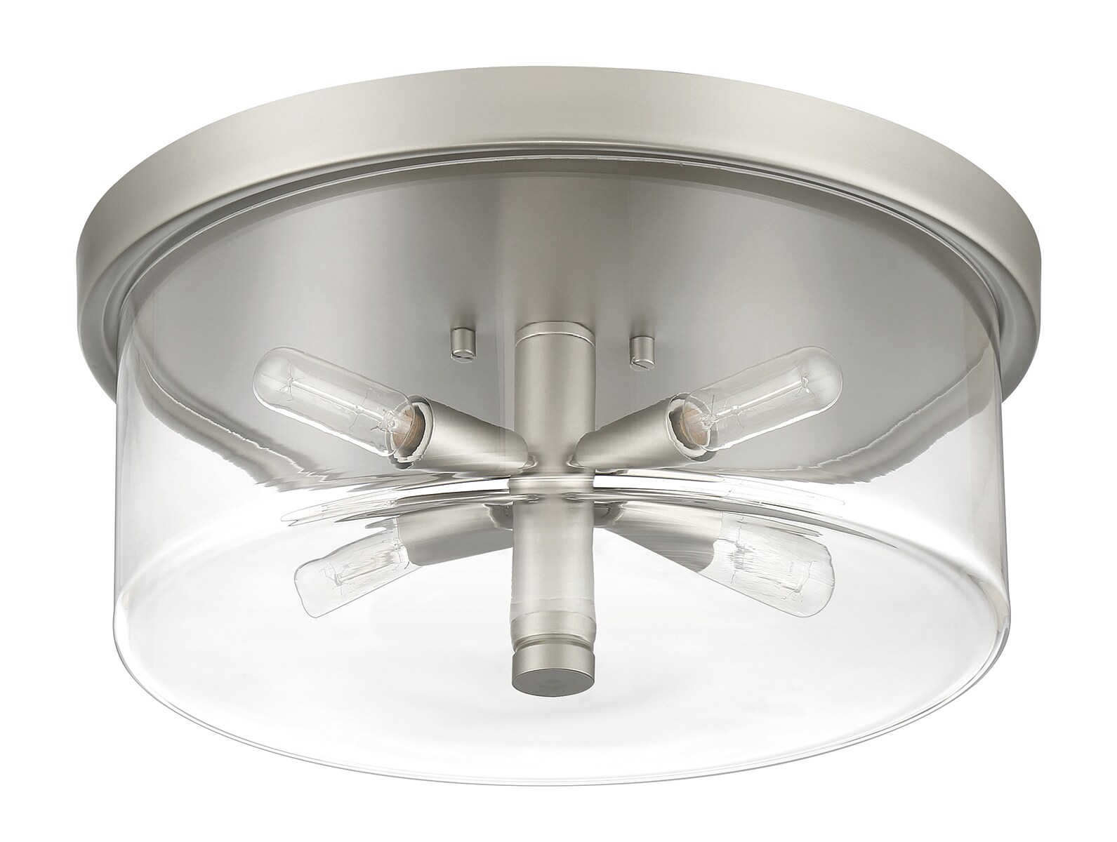 Hailie 4 -Light 15-in Satin Nickel Flush Mount Light - Image 4