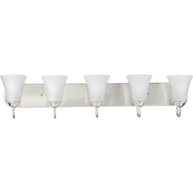 Progress Lighting Classic 36-in 5-Light Brushed Nickel Transitional Vanity Light