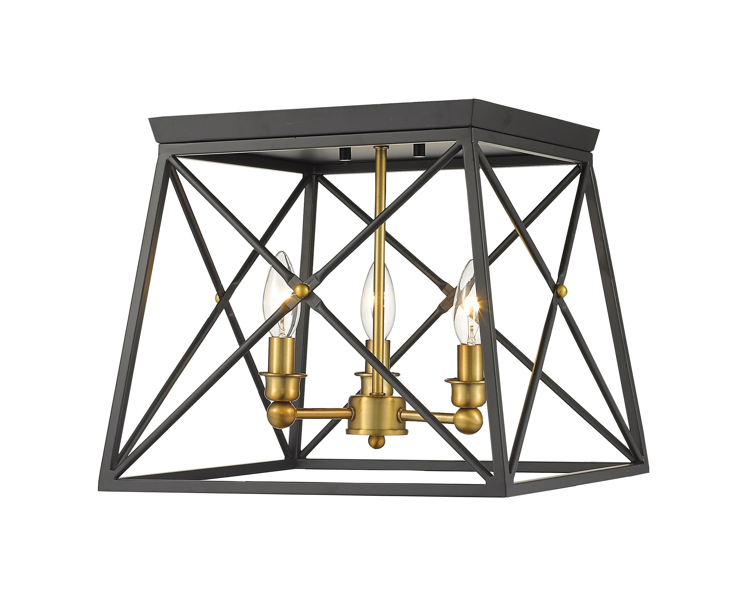 Trestle 3 -Light 14-in Matte Multiple colors/finishes Flush Mount Light