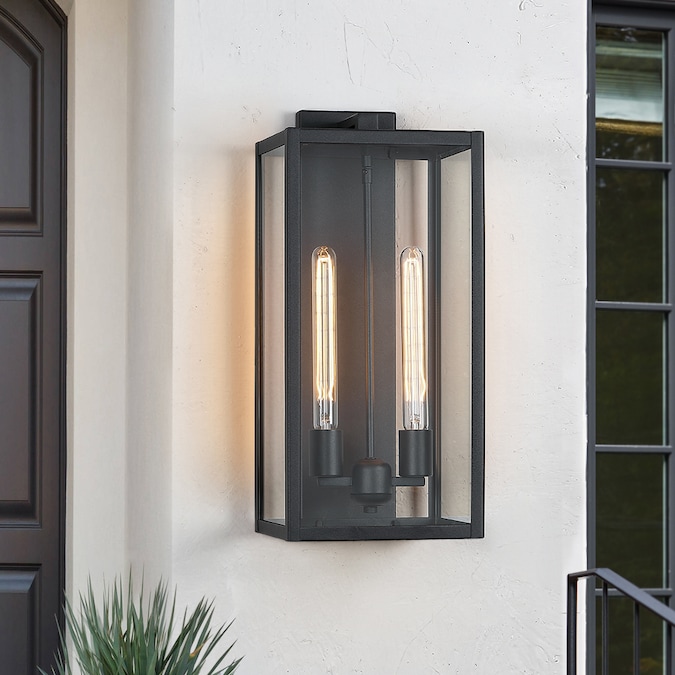 True Fine Spun 2-Light 20.5-in H Matte Black LED Outdoor Wall Light