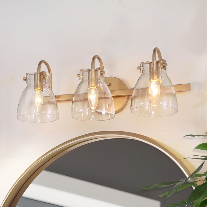 LNC Charm 21-in 3-Light Matte Gold LED Modern/Contemporary Vanity Light Bar