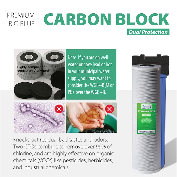 iSpring WGB12B Single Stage Whole House Water Filter Single-stage 15-GPM Carbon Block Well Water Whole House Water Filtration System - Image 3