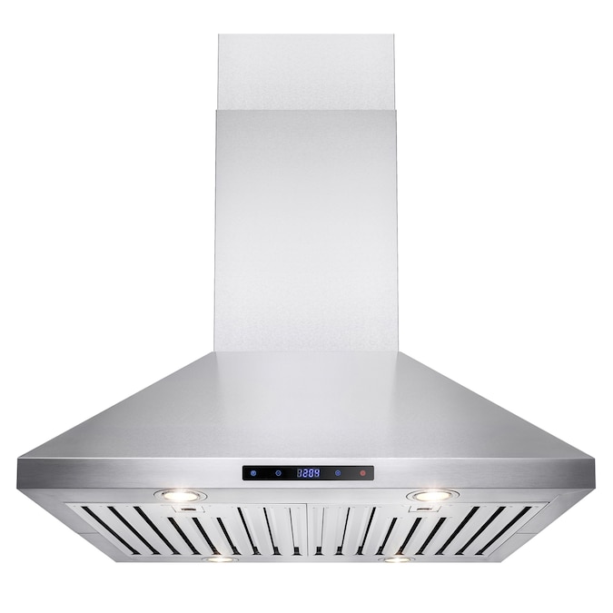 AKDY Island Range Hoods 30-in 343-CFM Convertible Stainless Steel Island Range Hood