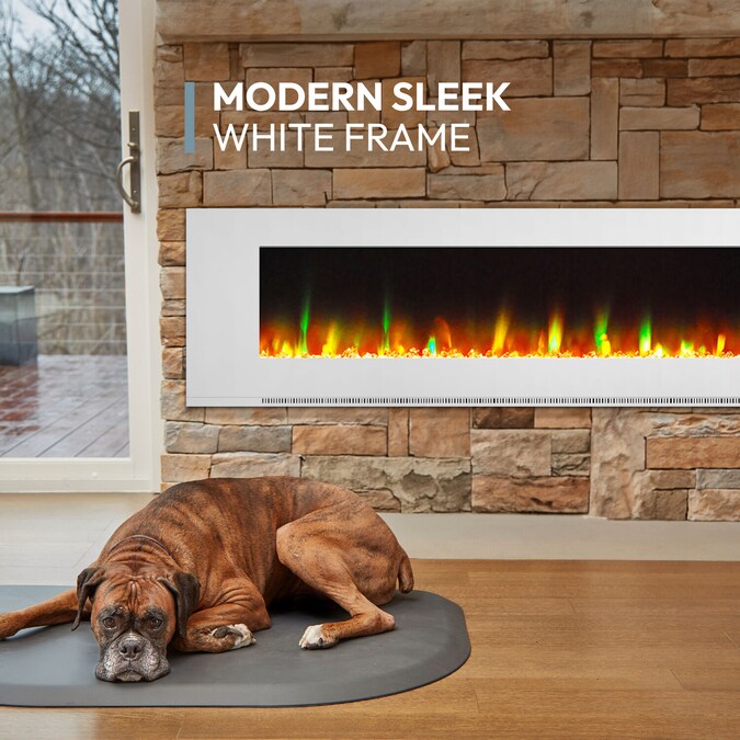 Cambridge 72-in W White Fan-forced Wall-mount Electric Fireplace with Remote Control Included - Image 5