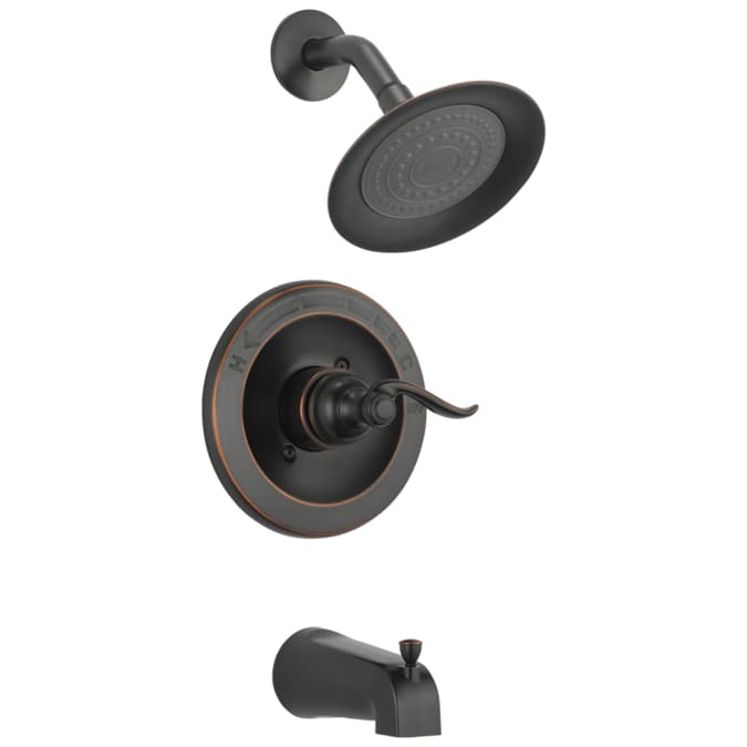 Delta Windemere Oil Rubbed Bronze 1-handle Single Function Round Bathtub and Shower Faucet Valve Included