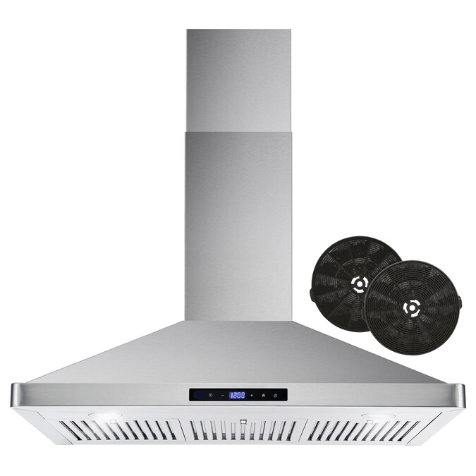 Cosmo 36-in 380-CFM Ductless Stainless Steel Wall-Mounted Range Hood with Charcoal Filter