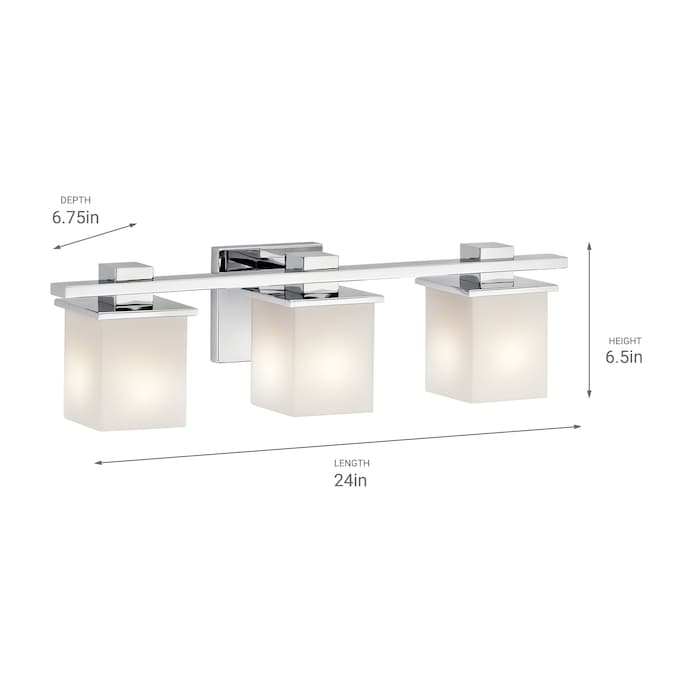 Kichler Tully 24-in 3-Light Chrome Modern/Contemporary Vanity Light - Image 9
