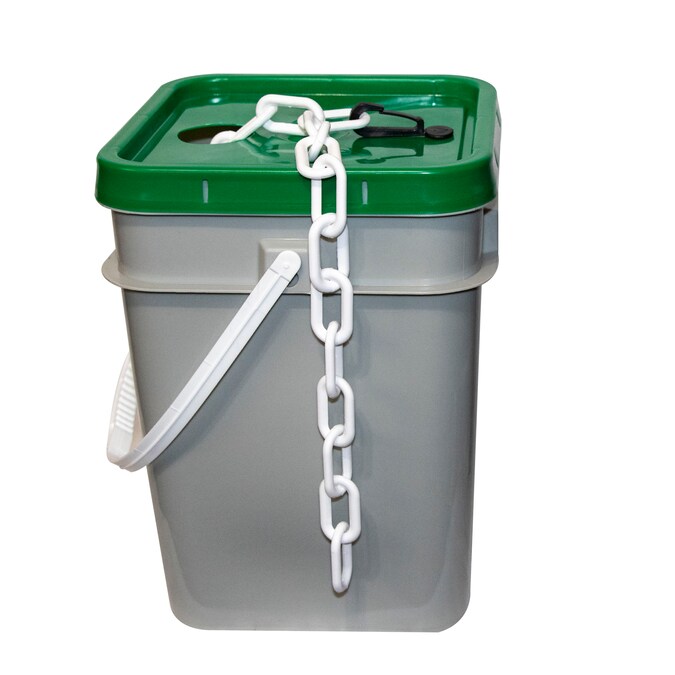 Mr. Chain 1 in (#4, 25Mm) X 350 Ft White Plastic Barrier Chain In A Pail